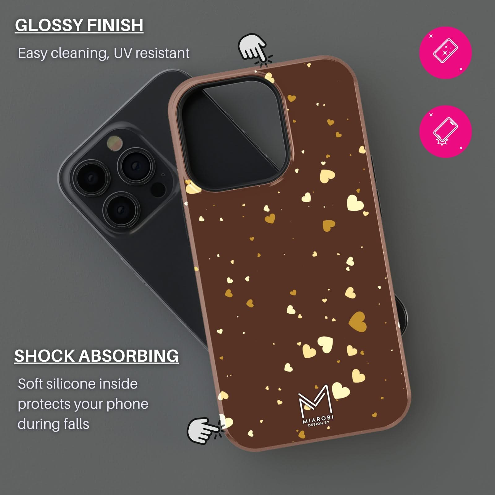 Chocolate Love Phone Case — aesthetic designer phone case, Miarobi, view 2