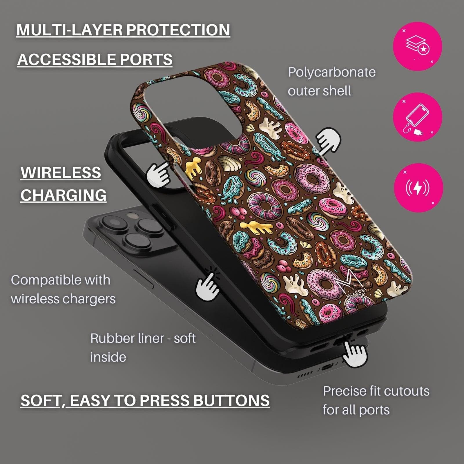 Berrylicious Bite (Brown) Phone Case - Miarobi Design By