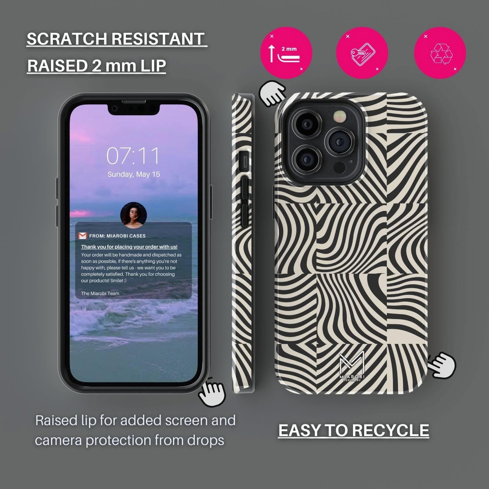 Black & White Zebra Phone Case - Miarobi Design By