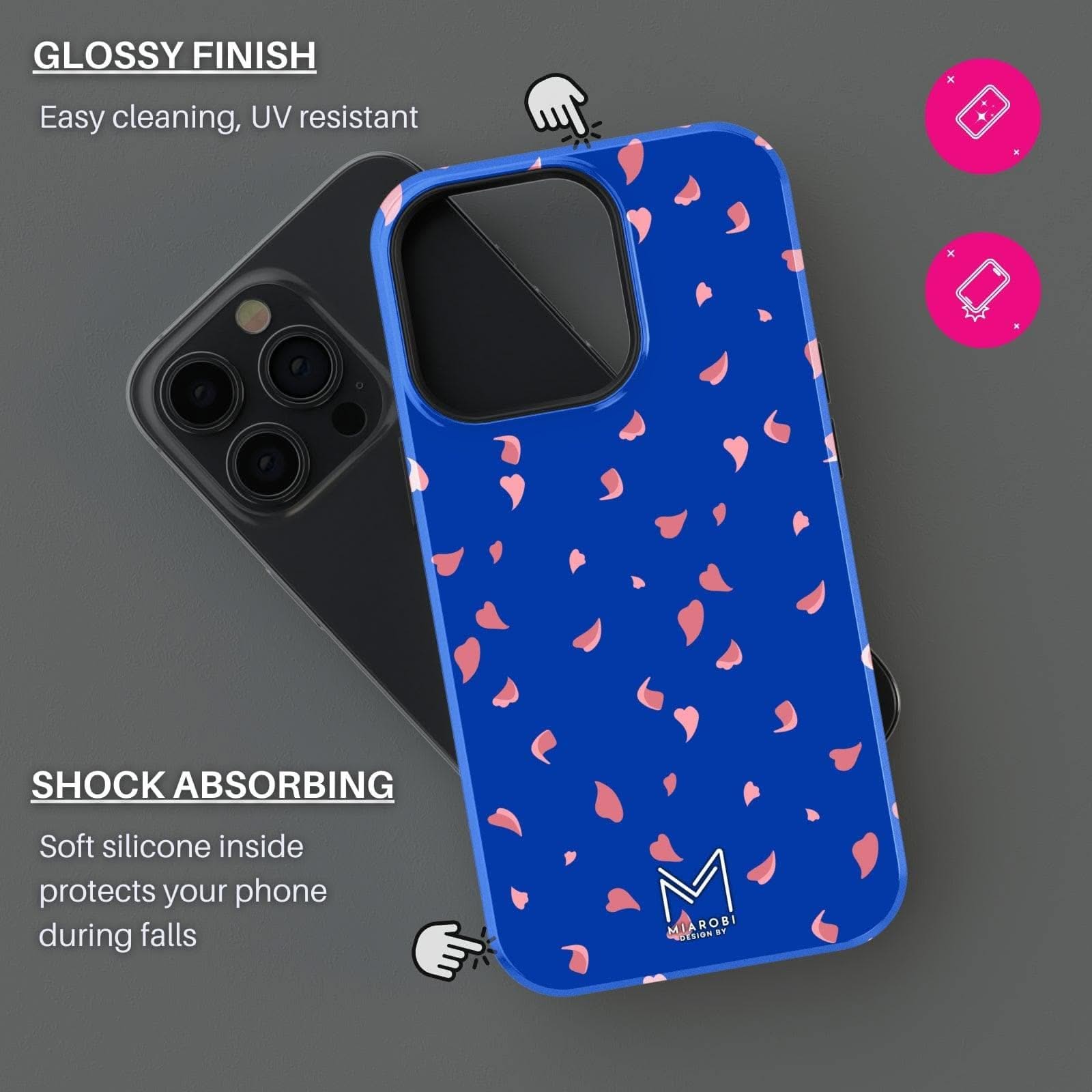 Cherry Blossom (Blue) Phone Case — aesthetic designer phone case, Miarobi, view 2