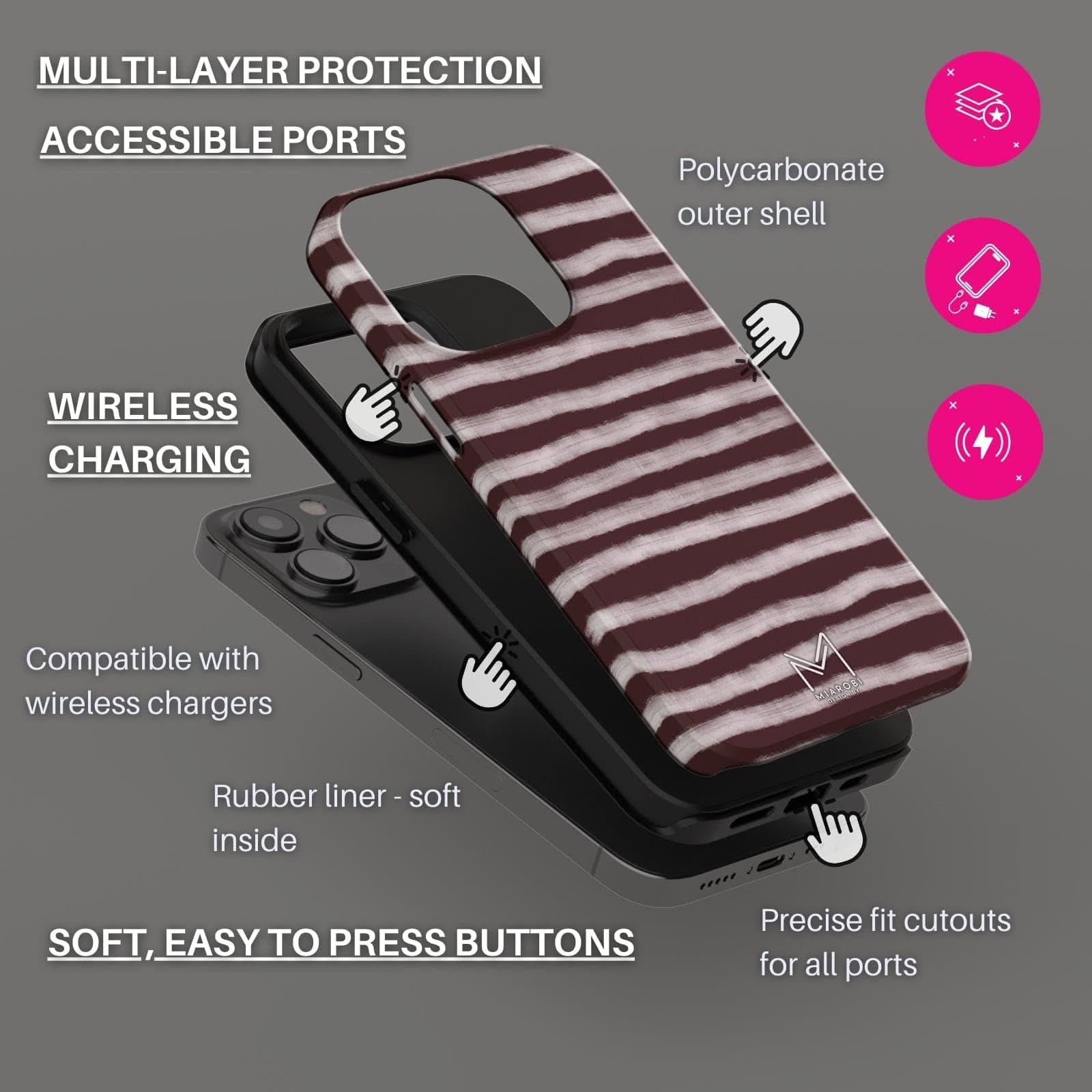 City Chic Zebra Life (Brown) Phone Case — aesthetic designer phone case, Miarobi, view 3