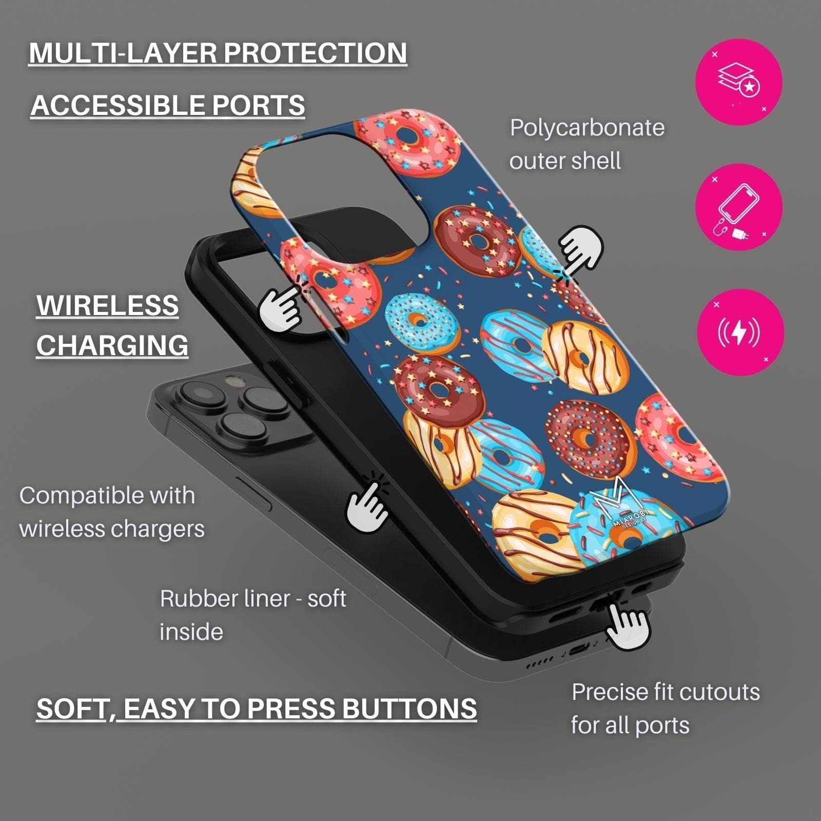 Donut Party (Blue) Phone Case - Miarobi Design By