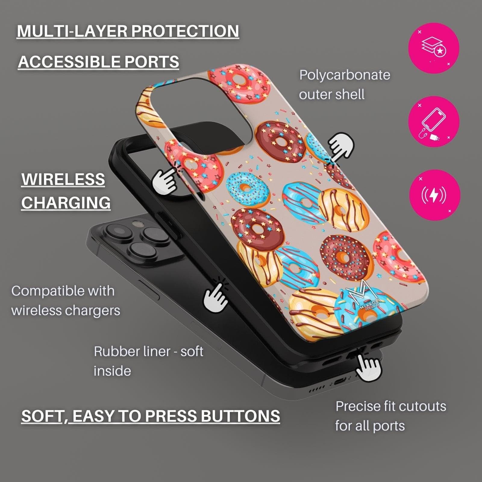 Donut Party (Latte) Phone Case - Miarobi Design By