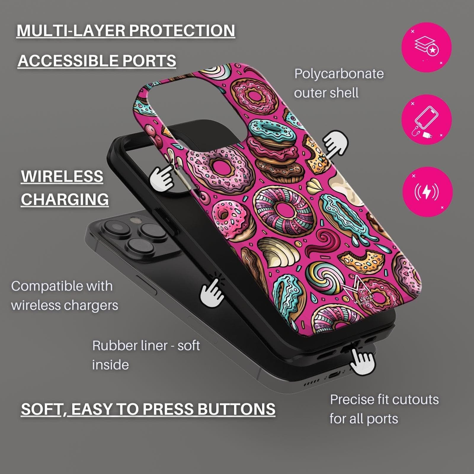 Glazed Craze (Pink) Phone Case - Miarobi Design By