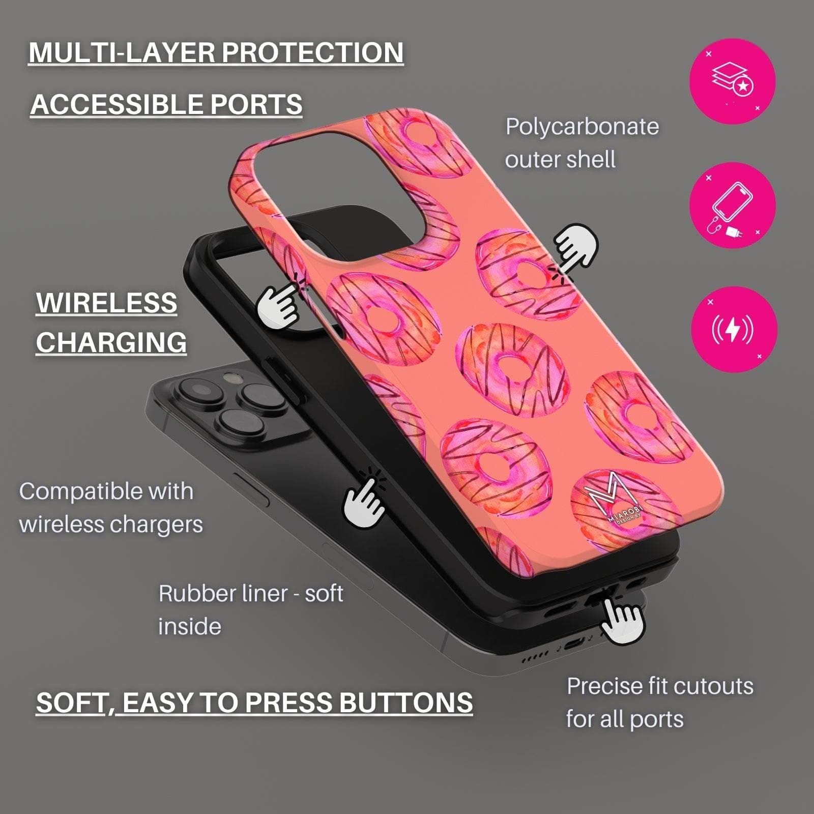 Glazed & Gooey (Pink) Phone Case - Miarobi Design By