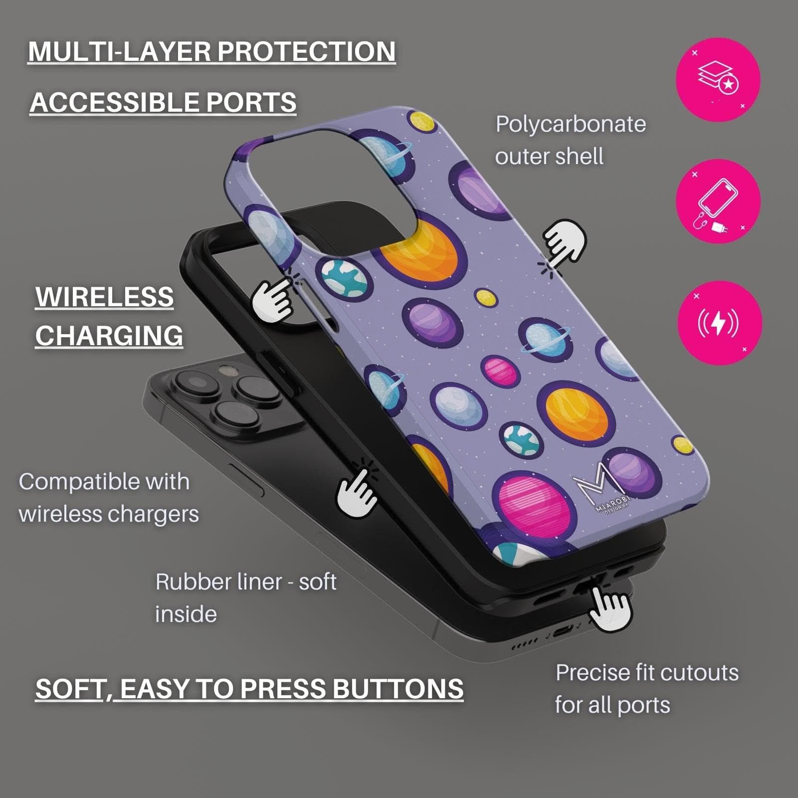 Lunar Glow (Purple) Phone Case - Miarobi Design By