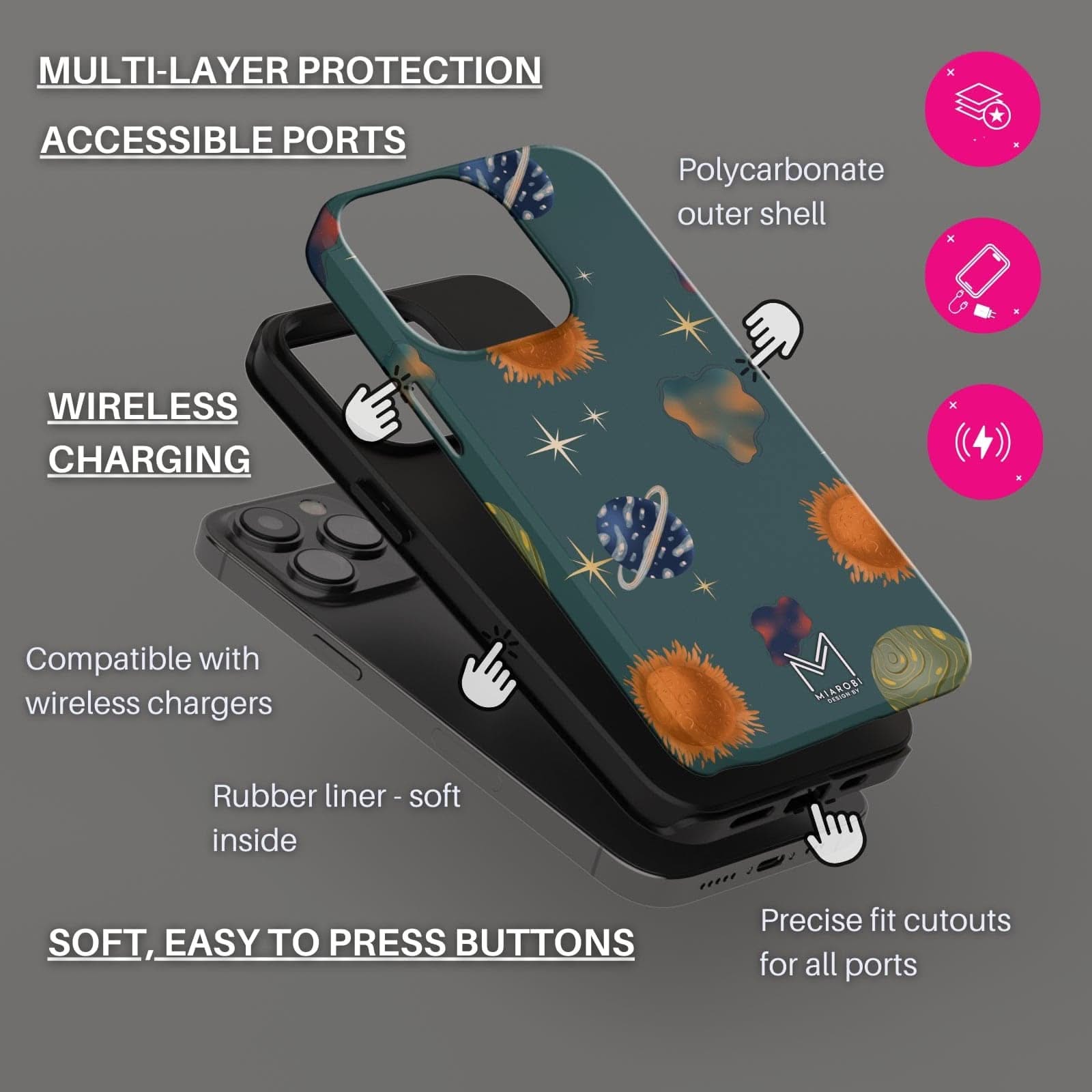 Space Traveler (Teal) Phone Case - Miarobi Design By