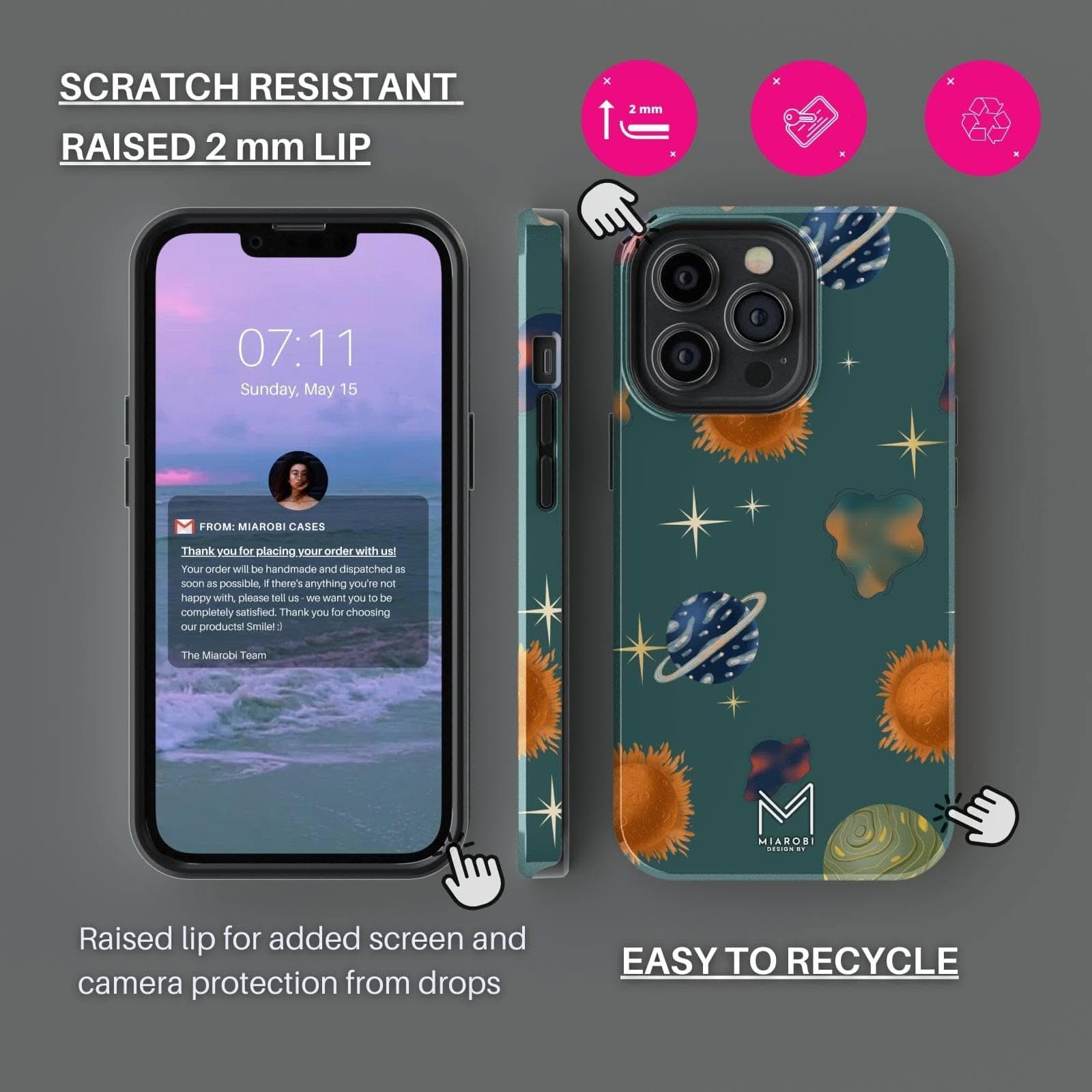 Space Traveler (Teal) Phone Case - Miarobi Design By