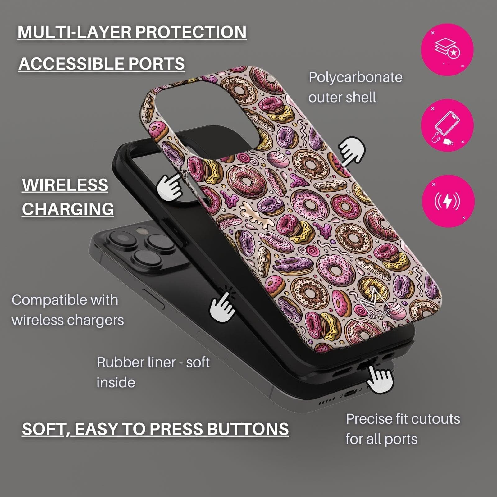 Sweet Tooth Fix (Latte) Phone Case - Miarobi Design By