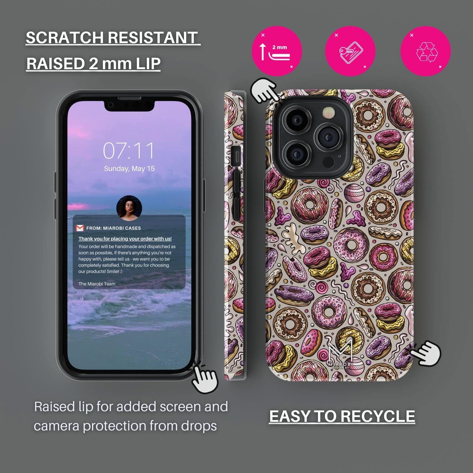 Sweet Tooth Fix (Latte) Phone Case - Miarobi Design By