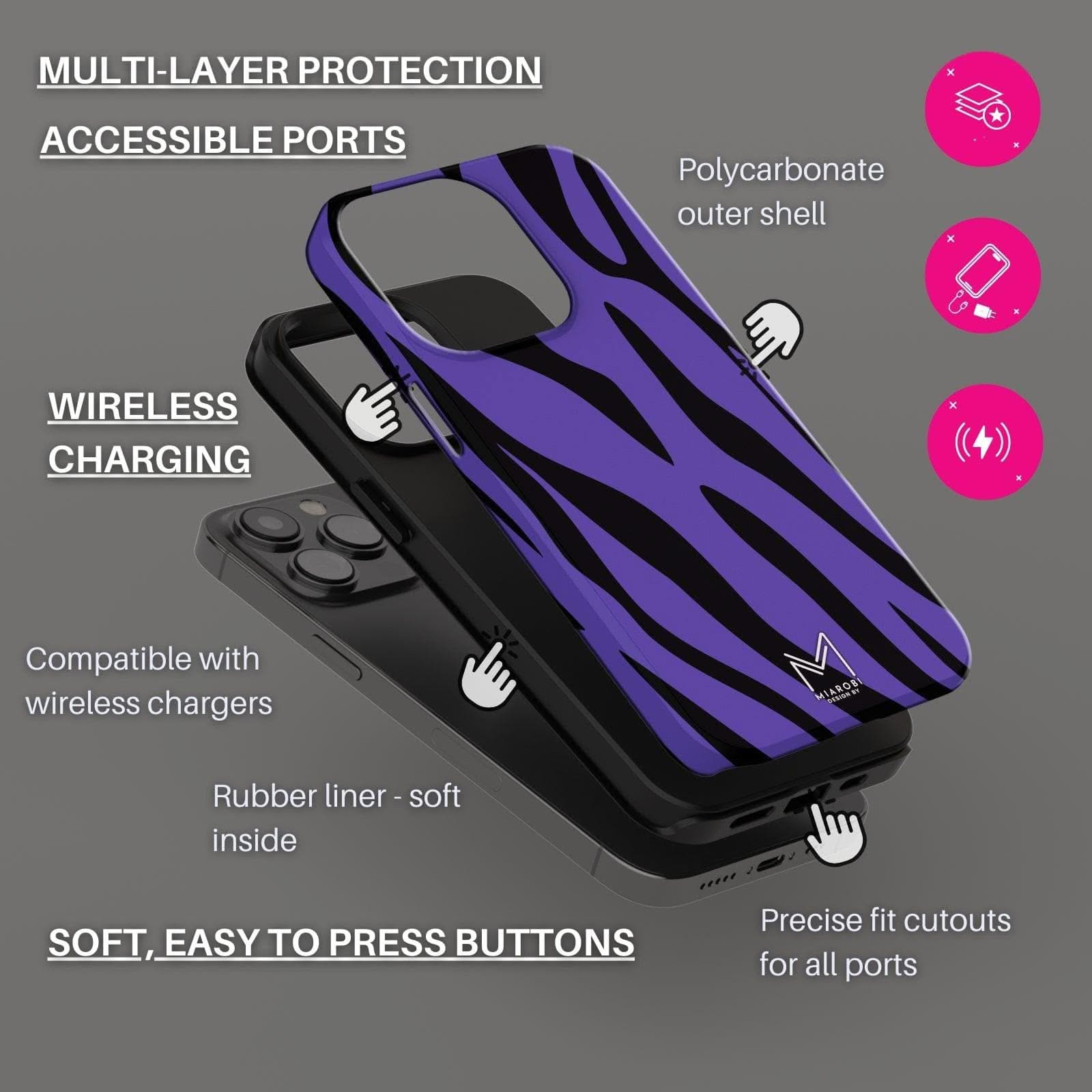 Timeless Zebra Chic (Blue) Phone Case - Miarobi Design By