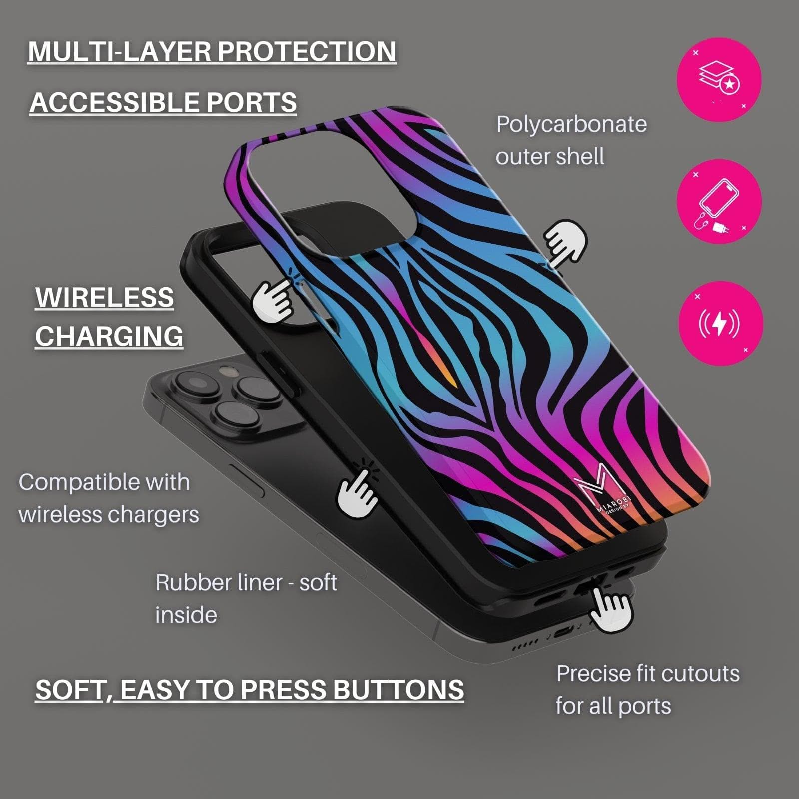 Unique Zebra Statement Phone Case - Miarobi Design By